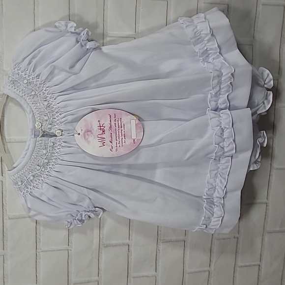 NWT Will' Beth white smocked Infant Dress - Picture 4 of 4